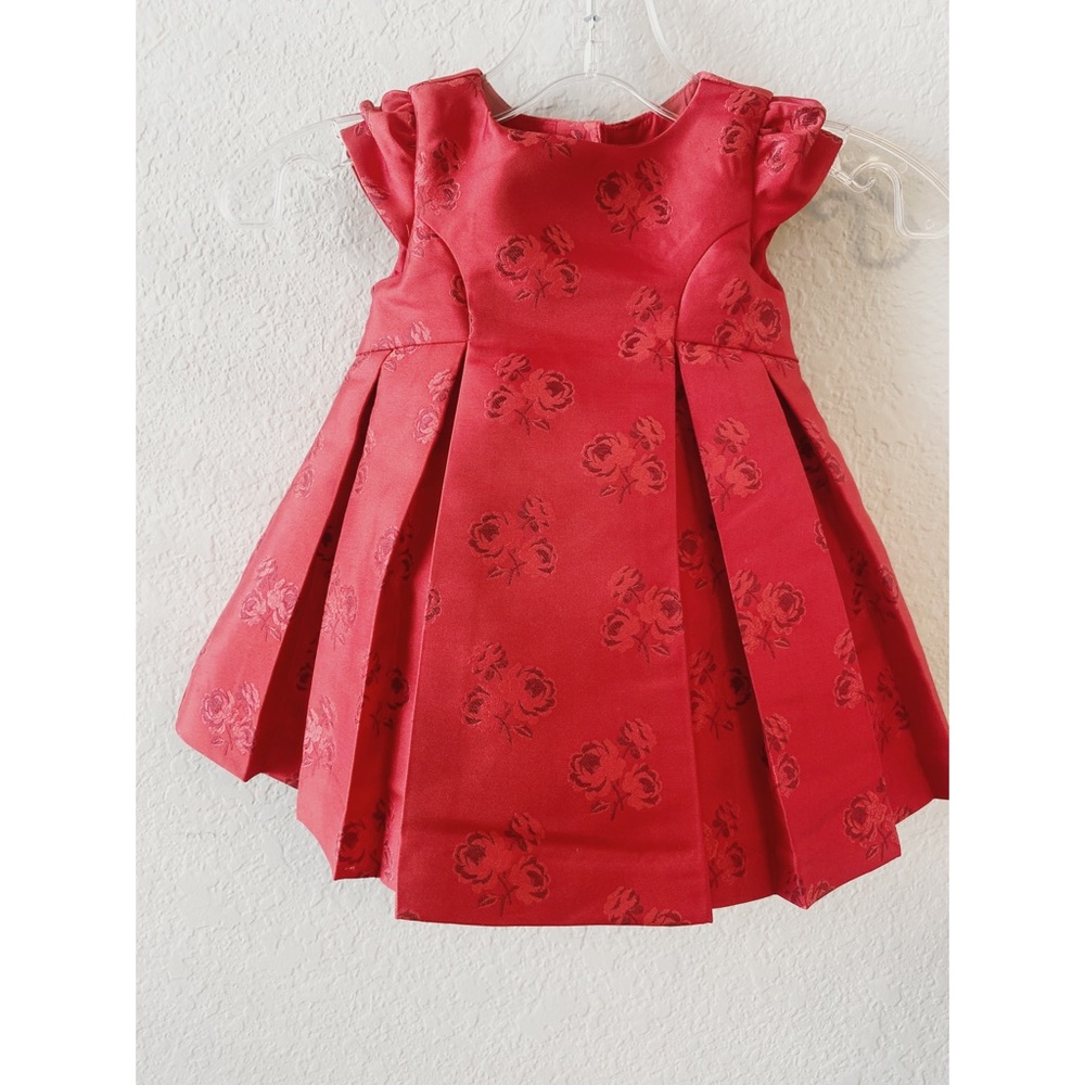Janie and Jack Red and Floral Dress size 3 to 6 M